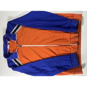 Calvin Klein Men's XL Orange and Blue Zip-Up Track Jacket